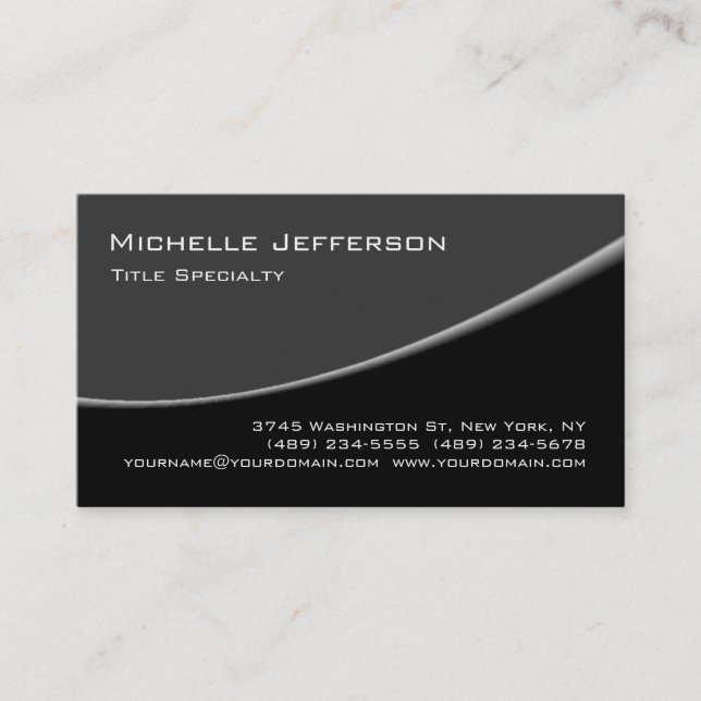 Gray Black Pattern Trendy Business Card (Front)