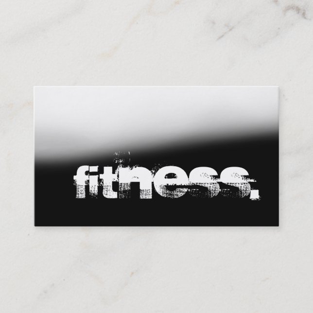Gray Black Personal Trainer Fitness Business Card (Front)