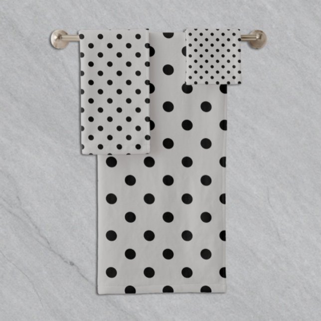 Gray Black Polka Dot Bath Towel Set (Creator Uploaded)