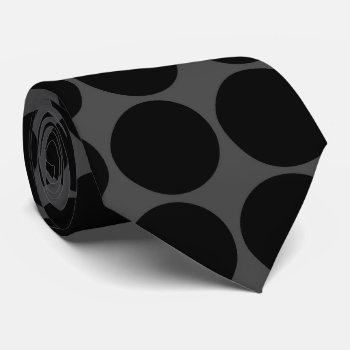 Gray Black Polka Dots Pattern Tie by stdjura at Zazzle