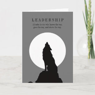 Gray Black Pop Art Leadership Wolf Howling Card