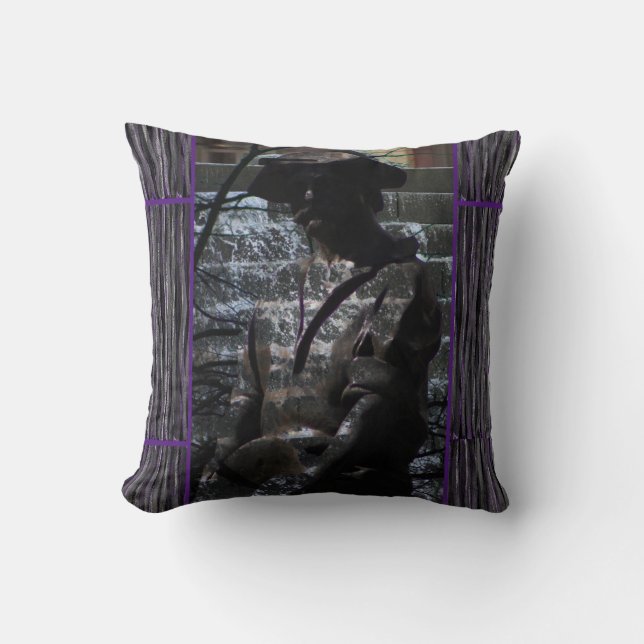 Gray Black Purple Decorative Throw Pillow for Sofa (Front)