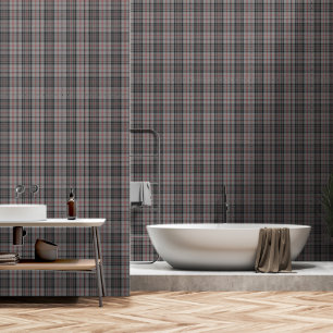 Gray Black Red Large Tartan Plaid Wallpaper