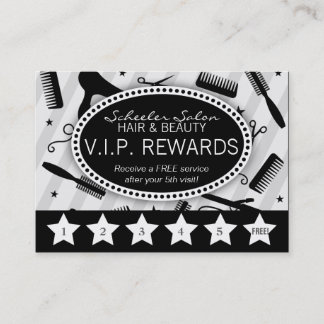 Gray & Black Salon Loyalty Card