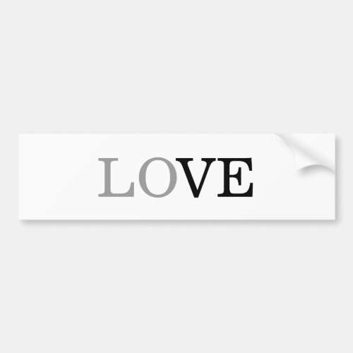 Gray Black Script Love Wedding  Bumper Sticker