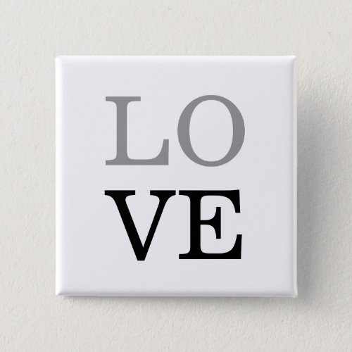 Gray Black Script Love Wedding  Button