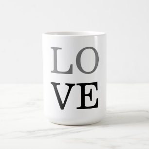 Gray Black Script Love Wedding Coffee Mug
