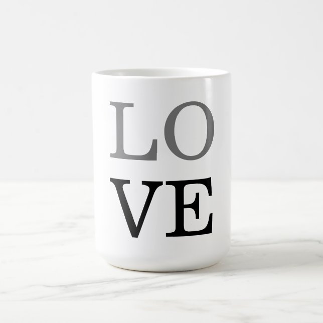 Gray Black Script Love Wedding  Coffee Mug (Center)