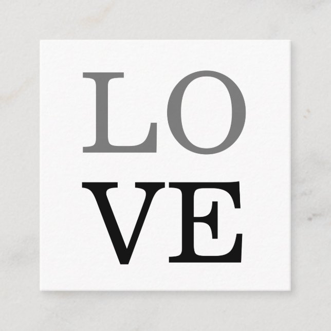Gray Black Script Love Wedding  Enclosure Card (Front)