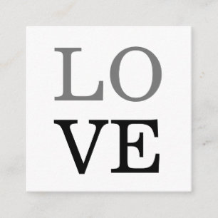 Gray Black Script Love Wedding  Enclosure Card