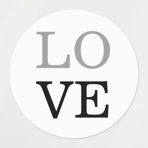 Gray Black Script Love Wedding  Labels