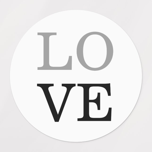 Gray Black Script Love Wedding  Labels (Design 2)