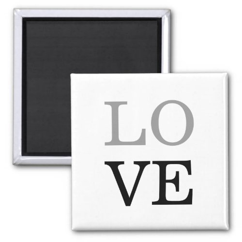 Gray Black Script Love Wedding  Magnet