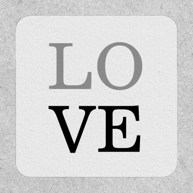 Gray Black Script Love Wedding  Patch (Front)