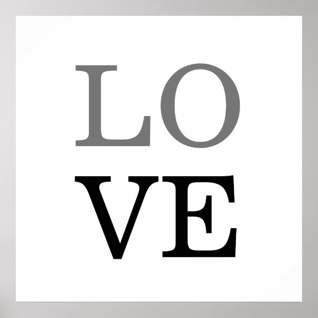 Gray Black Script Love Wedding  Poster (Front)