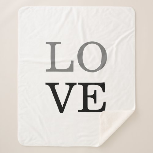 Gray Black Script Love Wedding  Sherpa Blanket