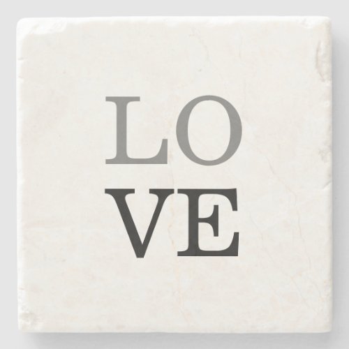 Gray Black Script Love Wedding  Stone Coaster