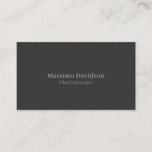 Gray Black Serif Font Matte Minimalist Profession Business Card