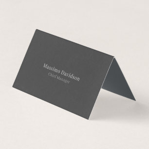Gray Black Serif Font Matte Minimalist Profession Business Card