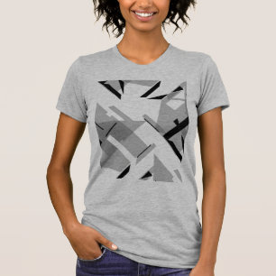 Gray Black Shapes Abstract Art MCM-inspired T-Shirt