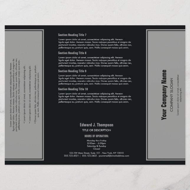 Gray Black Simple Border Brochure (Front)