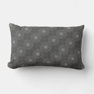 Gray/black snowflake art design lumbar pillow