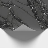 Gray Black Spark Graphite Glitter Marble Stone Lux Wrapping Paper (Corner)