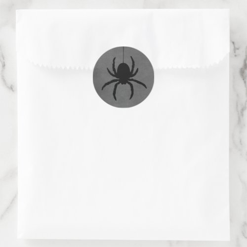 Gray Black Spooky Halloween Spider Favor Stickers