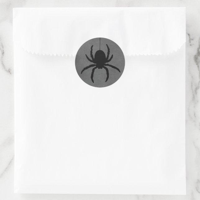 Gray Black Spooky Halloween Spider Favor Stickers (Bag)
