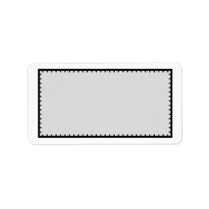 Gray & Black Stitched Border Mailing Address Label