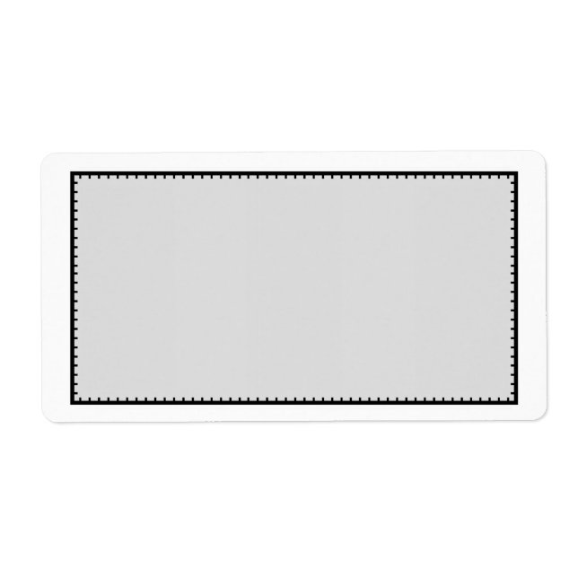 Gray Black Stitched Border Shipping Address Label (Front)