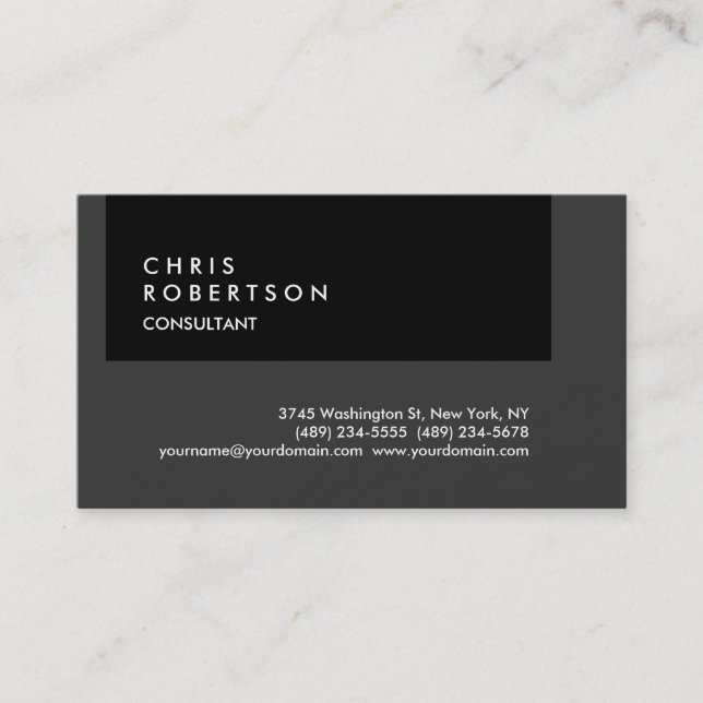 Gray Black Stripe Creative Business Card (Front)