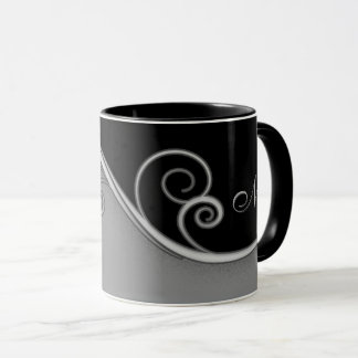 Gray-black Swirl w/out Monogram Mug