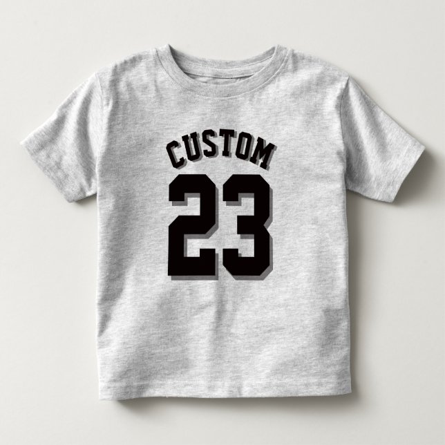 Gray & Black Toddler | Sports Jersey Toddler T-shirt (Front)