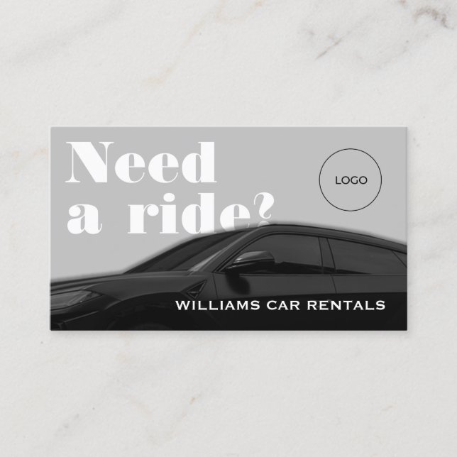 Gray black tone elegant professional automotive  business card (Front)