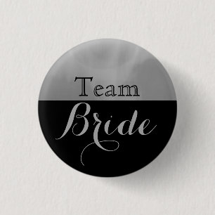 Gray & Black Wedding Team Bride Button