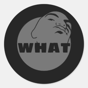 gray black What Mug Shot Yo Man What You Want Classic Round Sticker