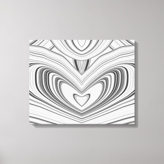 Gray Black White Abstract Marble Pattern Canvas Print (Front)