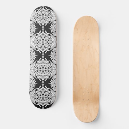 Gray Black White Butterfly Wing Abstract Pattern  Skateboard