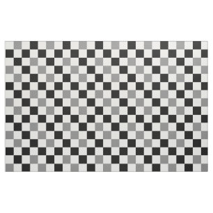 Gray Black White Checkered Pattern Design  Fabric