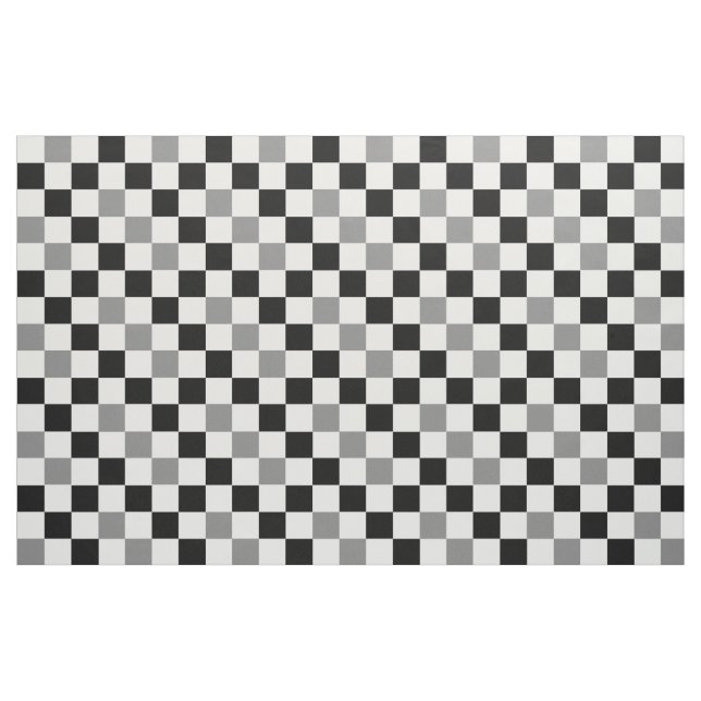 Gray Black White Checkered Pattern Design  Fabric (Fat Quarter)