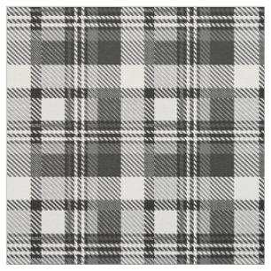 Gray Black White Madras Plaid Design  Fabric