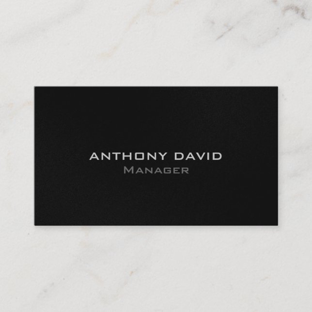 Gray Black White Modern Simple Business Card (Front)