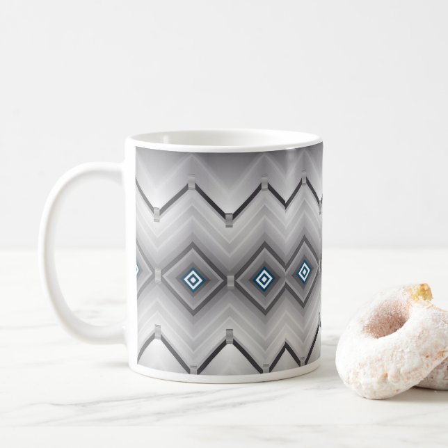 Gray Black White Mug (With Donut)
