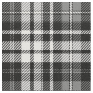 Gray Black White Plaid Tartan  Fabric