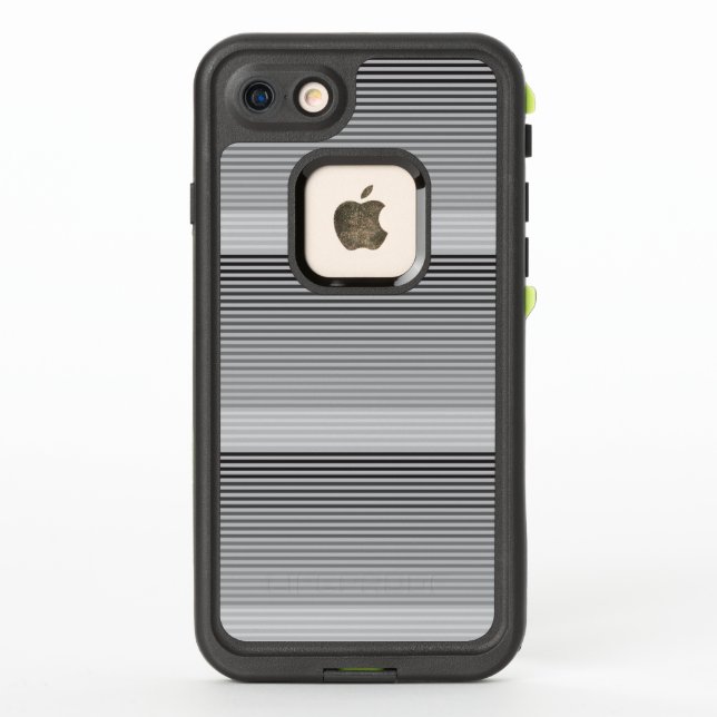 Gray, Black, White Stripes LifeProof iPhone Case (Back)