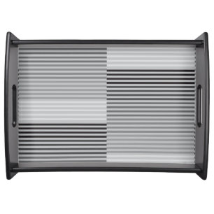 Gray, Black, White Stripes Serving Tray