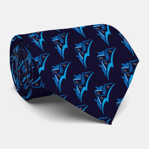 Gray Black with Blue Roof & Window House Salesman Neck Tie