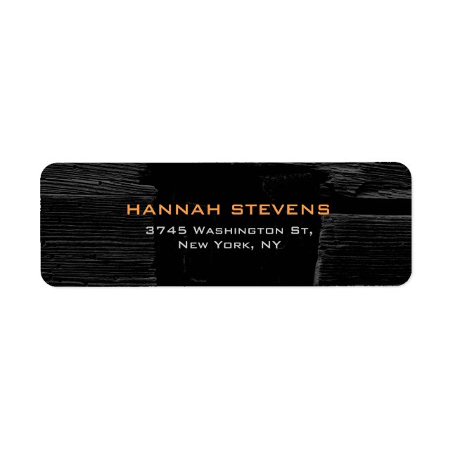 Gray Black Wood Texture Professional Modern Label (Front)