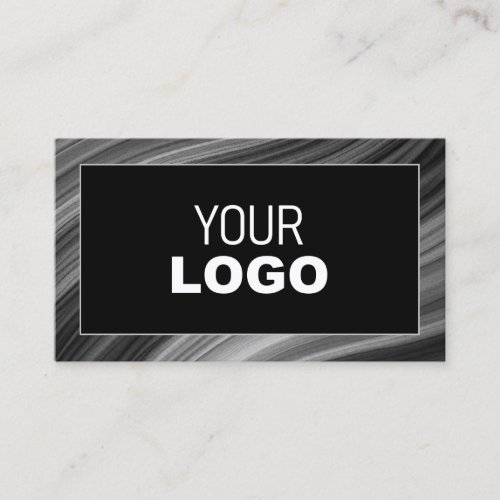 Gray Black Wooden Wood Style Frame Logo Template Business Card